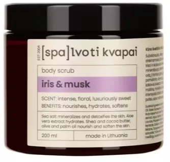 Spalvoti Kvapai Spalvoti Kvapai Body Scrub - Скраб для тела с морской солью Iris & Musk 200 мл