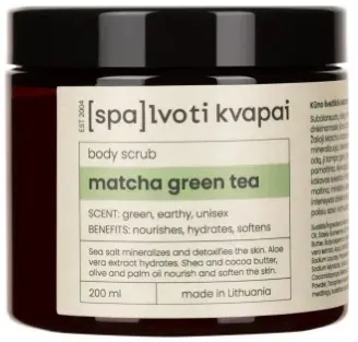 Spalvoti Kvapai Spalvoti Kvapai Body Scrub - Пилинг для тела с морской солью Matcha Green Tea 200 мл