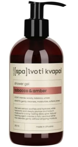 Гель для душа Spalvoti Kvapai Tobacco & Amber с алоэ вера, 250 мл