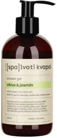 Гель для душа Spalvoti Kvapai Citrus & Jasmin с гиалуроновой кислотой