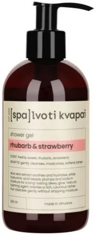 Гель для душа Spalvoti Kvapai Rhubarb & Strawberry с алоэ вера, 250/500 мл
