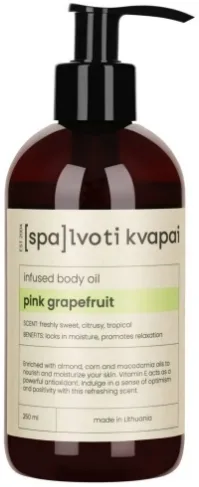 Масло для тела Spalvoti Kvapai Pink Grapefruit с ароматом грейпфрута питательное с миндалём и макадамией