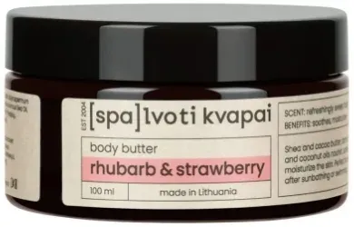 Масло-баттер для тела Spalvoti Kvapai Rhubarb & Strawberry питательное с маслами какао и ши
