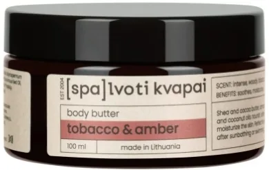 Масло-баттер для тела Spalvoti Kvapai Tobacco & Amber питательное с маслами какао и ши