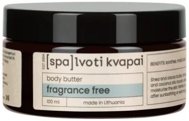 Масло-баттер для тела Spalvoti Kvapai Fragrance Free с нейтральным ароматом питательное