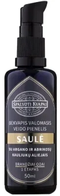 Spalvoti Kvapai SAULE очищающее молочко без отдушки с маслами арганы абрикоса и розовой водой 50 мл
