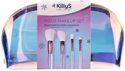 Набор кистей для макияжа KillyS Holo кисть для пудры кисть для румян и 2 кисти в голографической косметичке