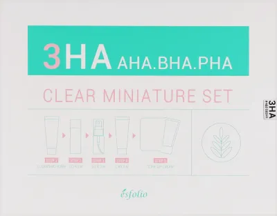 Набор миниатюр для лица Esfolio 3HA Clear пенка тоник сыворотка и крем с центеллой и чайным деревом для проблемной кожи