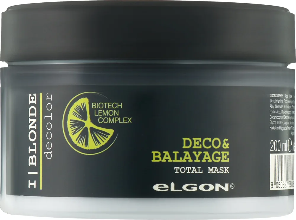 Маска для волос Elgon I Blonde Deco Balayage Total Mask для осветлённых волос, восстанавливающая, 200 мл