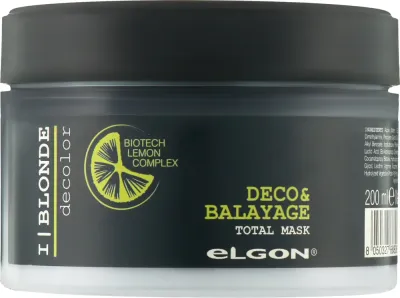 Маска для волос Elgon I Blonde Deco Balayage Total Mask для осветлённых волос, восстанавливающая, 200 мл