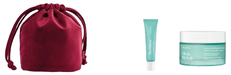 Набор Pupa Skin Rehab & No Stress крем для области вокруг глаз 15 мл увлажняющий крем с пребиотиком 50 мл и косметичка