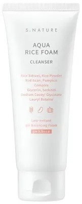 Пенка для умывания S.Nature Aqua Rice Foam Cleanser с экстрактом риса, для всех типов кожи