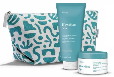 Набор Pupa Hawaiian Spa гель для душа 300 мл концентрированный крем для тела 150 мл и косметичка