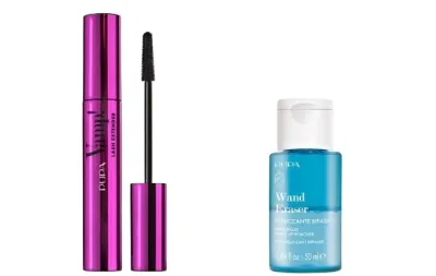 Набор Pupa Vamp! Lash Extender тушь для ресниц оттенок 112 Extra Black 14 мл двухфазное средство для демакияжа 50 мл и косметичка