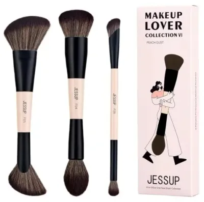 Набор кистей для макияжа лица Jessup 6-in-3 Duo-End Face Brush Collection T508 из 3 предметов