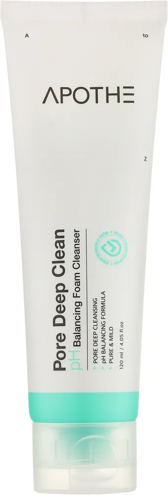 Apothe Pore Deep Clean Balancing Foam Cleanser пенка для глубокого очищения пор с каолином и нимом 120 мл