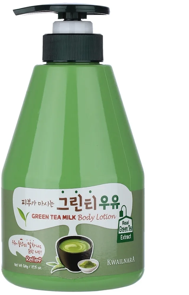 Welcos Kwailnara Green Tea Milk Body Lotion — бальзам для тела с молочком зелёного чая, 560 мл