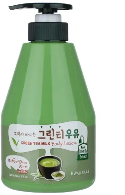 Welcos Kwailnara Green Tea Milk Body Lotion — бальзам для тела с молочком зелёного чая, 560 мл