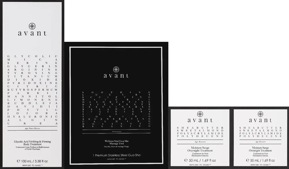 Набор Avant Wellness Home Spa крем для лица ночной крем средство для тела с гиалуроновой и гликолевой кислотой и массажер 50+50+100 мл