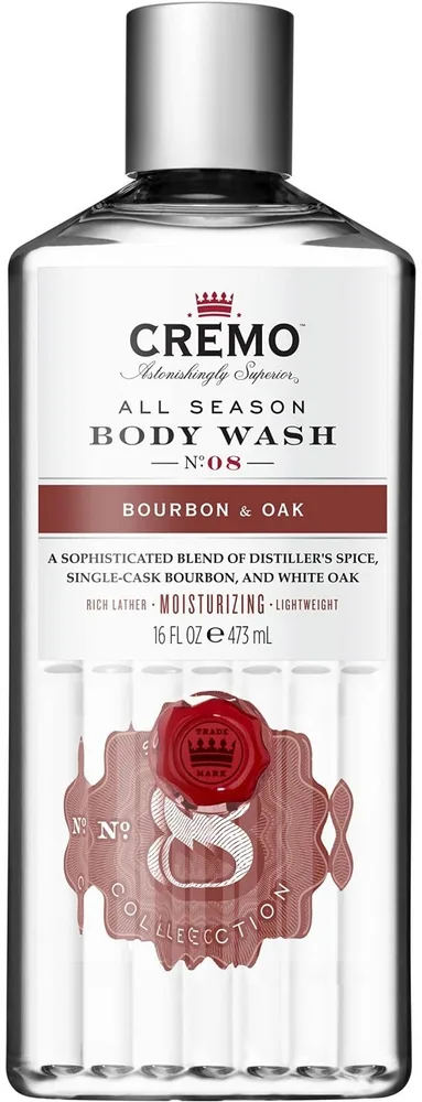 Гель для душа Cremo Body Wash Bourbon And Oak с нотами бурбона и дуба, 473 мл