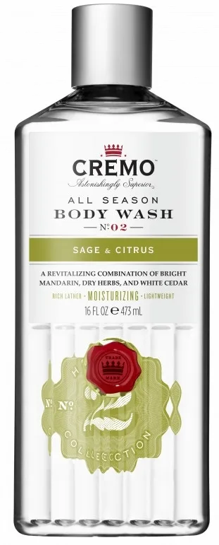 Гель для душа Cremo Body Wash Sage And Citrus с нотами шалфея и цитрусовых, 473 мл