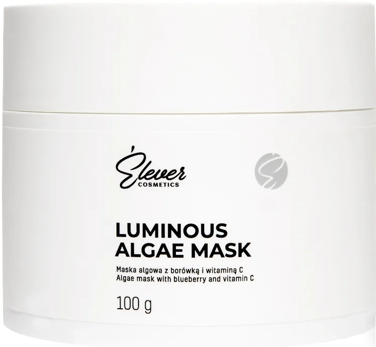 Альгинатная маска для лица Elever Cosmetics Luminous Algae с черникой, витамином C и водорослями, 100 г