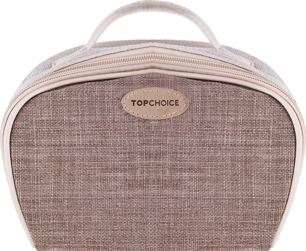 Косметичка Top Choice Nature Tones 99267 хлопок коричневая с ручкой 19х14х7 см