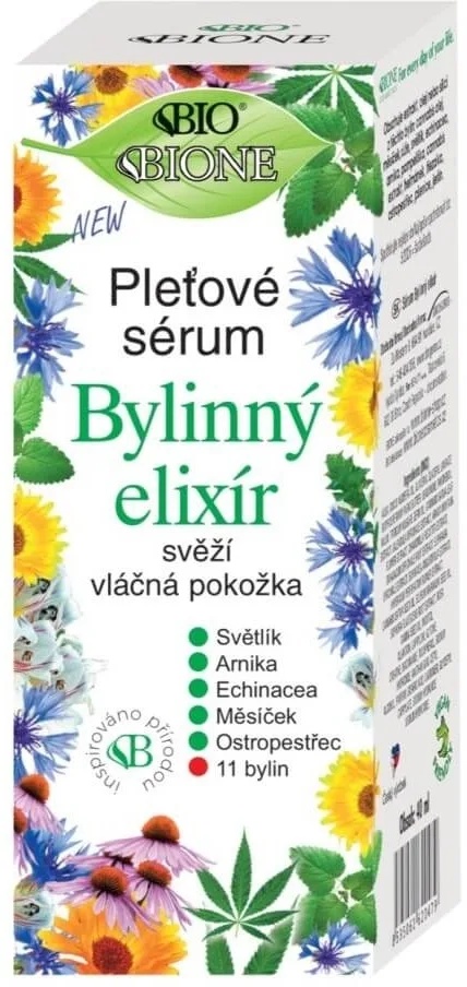 Травяная сыворотка-эликсир для лица с 12 растительными экстрактами Bione Cosmetics 40 мл