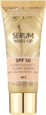 Тональная основа-сыворотка Bielenda Make Up Correcting Fluid & Serum SPF 50, 30 г