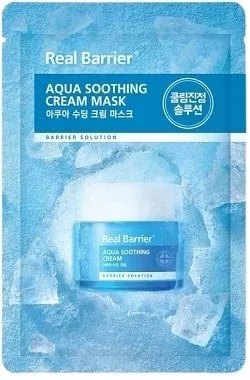 Набор тканевых масок для лица Real Barrier Aqua Soothing десять успокаивающих масок с охлаждающим эффектом 10x30 мл
