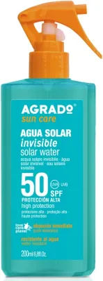 Спрей для тела Agrado Solar Agua Invisible SPF50+ солнцезащитный невидимый водостойкий 200 мл