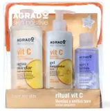 Набор Agrado Ritual Vit C мицеллярная вода 400 мл очищающий гель 250 мл и двухфазное средство для демакияжа 140 мл — фото 1