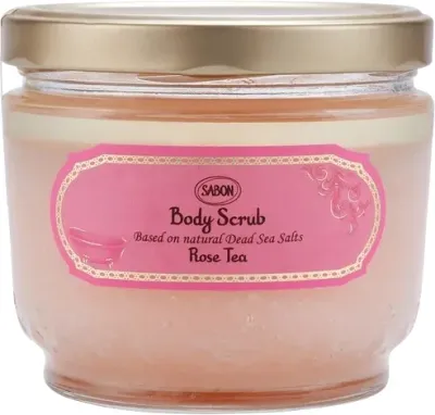 Sabon Sabon Rose Tea Body Scrub - Скраб для тела Rose Tea с солью Мёртвого моря, роза и чай, 320 г