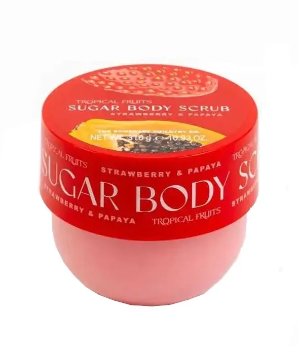 Tropical Fruits Tropical Fruits Strawberry And Papaya Body Scrub - Сахарный скраб для тела Strawberry And Papaya, клубника и папайя, 310 г