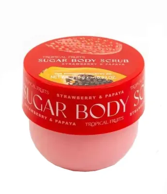 Tropical Fruits Tropical Fruits Strawberry And Papaya Body Scrub - Сахарный скраб для тела Strawberry And Papaya, клубника и папайя, 310 г