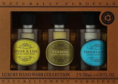 Набор жидкого мыла для рук Naturally European Mini Hand Wash Collection, три аромата, 3 x 130 мл
