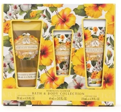 Aromas Artesanales de Antigua Aromas Artesanales De Antigua Hibiscus Flower Bath & Body Collection (sh/gel/200 мл + b/cr/130 мл + h/cr/60 мл) - Набор для тела Aromas Artesanales Hibiscus гель для душа крем для тела и крем для рук с маслом ши и ароматом гибискуса 200+130+60 мл