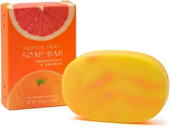 Мыло Tropical Fruits Orange And Grapefruit туалетное апельсин и грейпфрут, 150 г