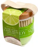 Набор для тела Tropical Fruits Coconut & Lime сахарный скраб и щетка для тела с ароматом кокоса и лайма 150 г — фото 1