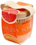 Набор для тела Tropical Fruits Grapefruit & Orange сахарный скраб и щетка для тела с ароматом грейпфрута и апельсина 150 г — фото 1