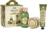 Набор для тела Sabon Olive Bliss масло для душа CICA-крем и скраб с оливковым маслом и центеллой 100+30+60 мл — фото 1