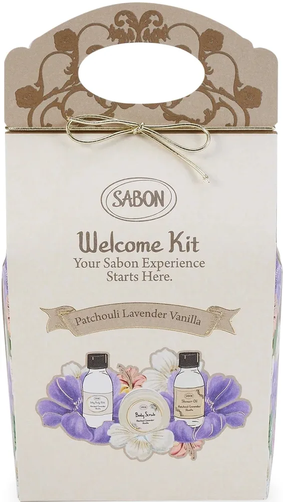 Набор для тела Sabon Patchouli Lavender Vanilla масло для душа молочко для тела и скраб с ароматом пачули, лаванды и ванили 100+50+60 мл