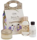 Набор для тела Sabon Patchouli Lavender Vanilla масло для душа молочко для тела и скраб с ароматом пачули, лаванды и ванили 100+50+60 мл — фото 2