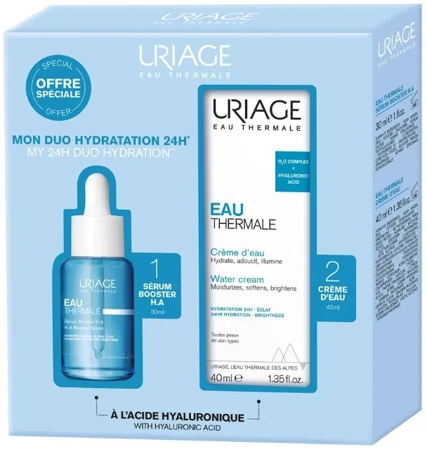 Набор Uriage Eau Thermale увлажняющий крем для лица 40 мл и сыворотка-бустер 30 мл