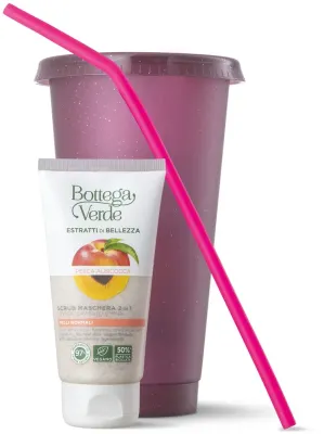 Набор Bottega Verde Beauty Extracts фиолетовый стакан с трубочкой