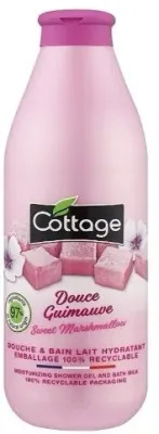 Гель для душа и молочко для ванны Cottage Sweet Marshmallow с ароматом зефира, 750 мл