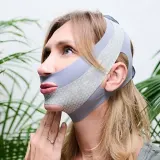 Моделирующая маска-бандаж для овала лица, серая Yeye V-line Mask — фото 3