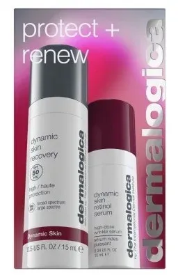 Набор для лица Dermalogica Protect + Renew сыворотка с ретинолом и увлажняющий крем SPF50 для зрелой кожи 10+15 мл