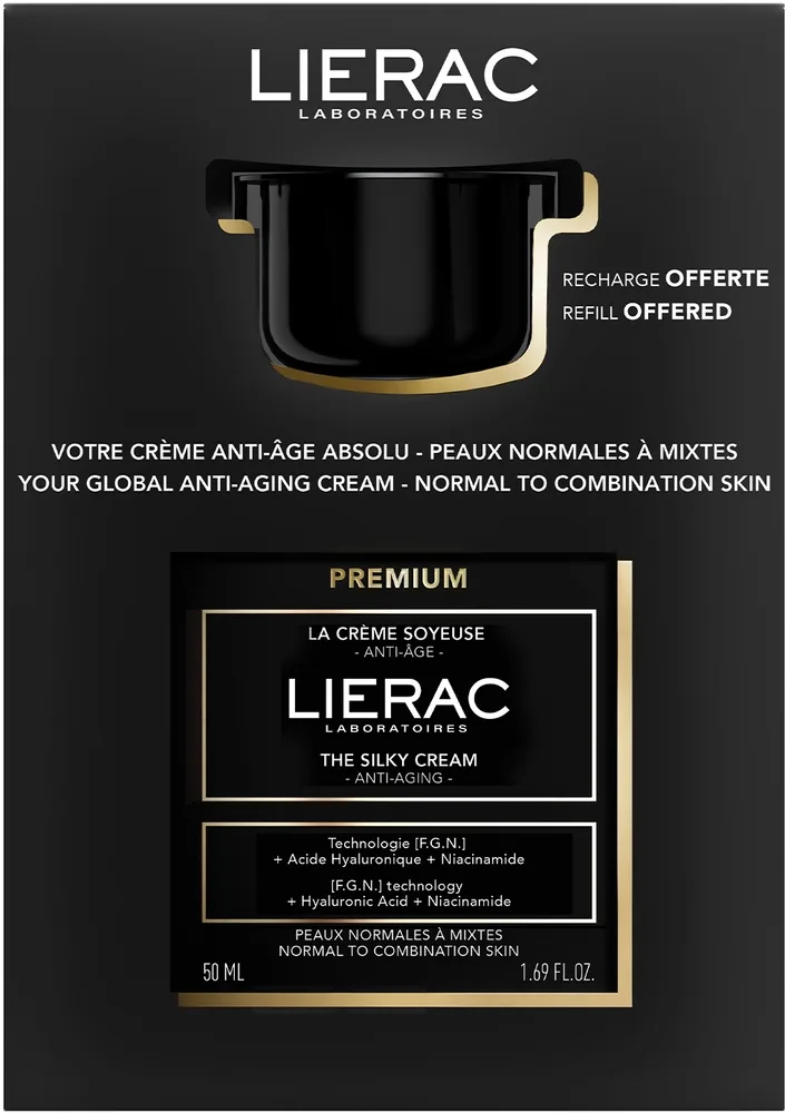 Набор кремов для лица Lierac Premium The Silky крем и сменный блок с ниацинамидом для зрелой кожи 2x50 мл