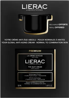 Набор кремов для лица Lierac Premium The Silky крем и сменный блок с ниацинамидом для зрелой кожи 2x50 мл